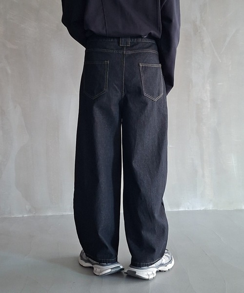 WESTBOY（ウエストボーイ）の「Y2K ユニセックス バルーンシルエット デニムワイドパンツ WO26W7PT10（デニムパンツ・メンズ・ブラック・L/M/XL）」の8枚目の写真