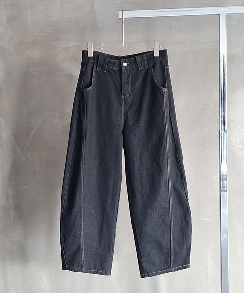 WESTBOY（ウエストボーイ）の「Y2K ユニセックス バルーンシルエット デニムワイドパンツ WO26W7PT10（デニムパンツ・メンズ・ブラック・L/M/XL）」の12枚目の写真