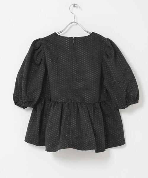 URBAN RESEARCH ROSSO WOMEN（アーバンリサーチ　ロッソ）の「『WEB限定』ジャガードペプラムＶネックブラウス（シャツ/ブラウス・レディース・ネイビー/ブラック・FREE）」の11枚目の写真