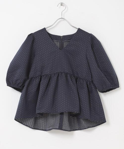 URBAN RESEARCH ROSSO WOMEN（アーバンリサーチ　ロッソ）の「『WEB限定』ジャガードペプラムＶネックブラウス（シャツ/ブラウス・レディース・ネイビー/ブラック・FREE）」の19枚目の写真