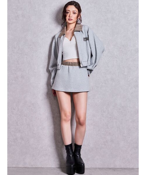 GYDA(ジェイダ)の「ウエストcheckスカートライクショートパンツ【セットアップ着用可能】(スカート・レディース・ベージュ/ブラック・FREE)」の15枚目の写真