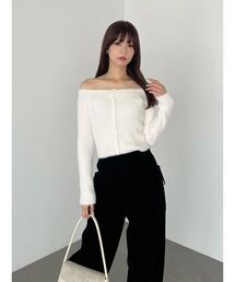 2WAYミニシャギーカーデライクニット