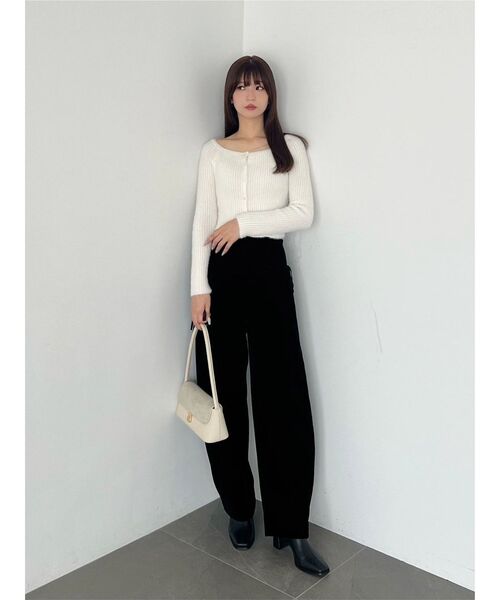MERCURYDUO（マーキュリーデュオ）の「2WAYミニシャギーカーデライクニット（カーディガン/ボレロ・レディース・チャコールグレー/アイボリー/ピンク・FREE）」の13枚目の写真