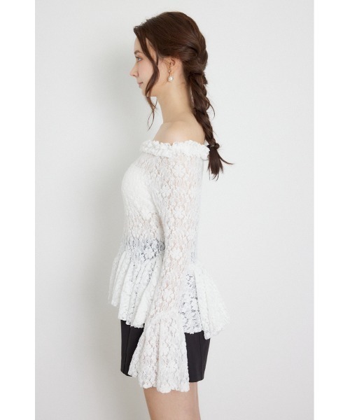 rienda(リエンダ)の「レースオフショルダーペプラムトップス 秋服(Tシャツ/カットソー・レディース・ブラウン/ブラック/ホワイト・FREE)」の11枚目の写真