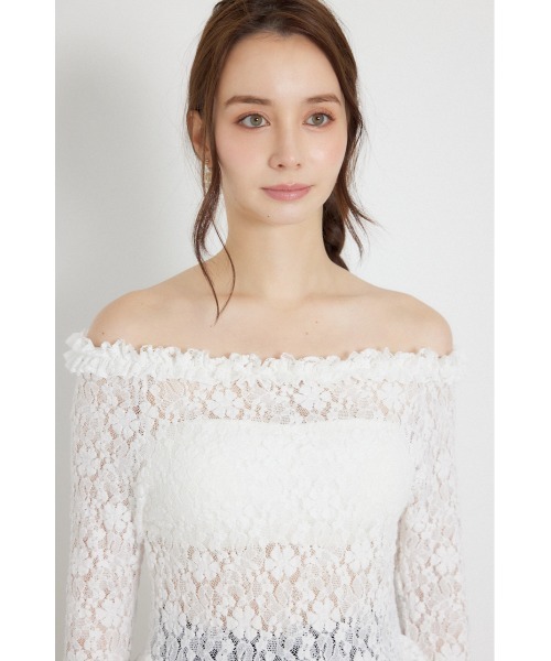 rienda(リエンダ)の「レースオフショルダーペプラムトップス 秋服(Tシャツ/カットソー・レディース・ブラウン/ブラック/ホワイト・FREE)」の13枚目の写真