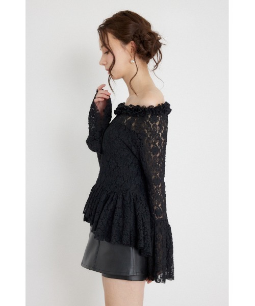 rienda(リエンダ)の「レースオフショルダーペプラムトップス 秋服(Tシャツ/カットソー・レディース・ブラウン/ブラック/ホワイト・FREE)」の19枚目の写真
