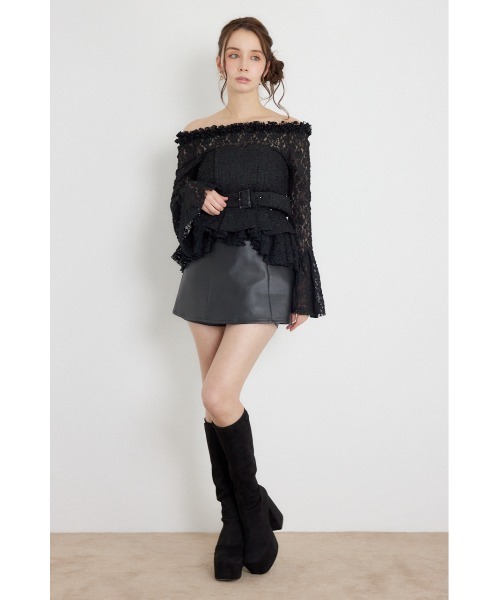 rienda(リエンダ)の「レースオフショルダーペプラムトップス 秋服(Tシャツ/カットソー・レディース・ブラウン/ブラック/ホワイト・FREE)」の21枚目の写真