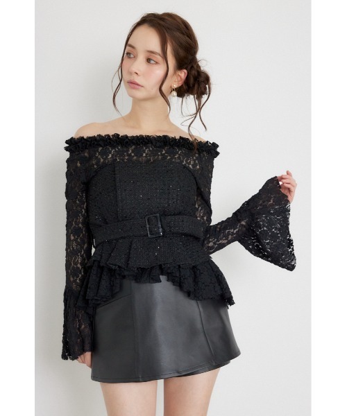 rienda(リエンダ)の「レースオフショルダーペプラムトップス 秋服(Tシャツ/カットソー・レディース・ブラウン/ブラック/ホワイト・FREE)」の22枚目の写真