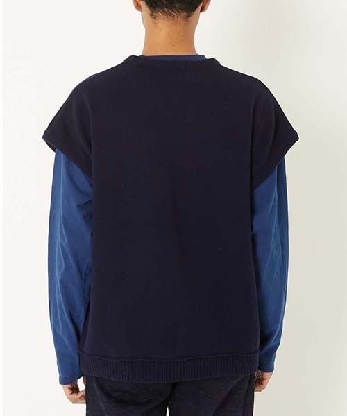 BLUE BLUE JAPAN（ブルーブルージャパン）の「ヤクカシミア ニットベスト（ベスト・メンズ・オートミール/ダークネイビー・S/L/M）」の7枚目の写真