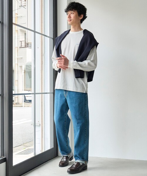 PENNEYS(ぺニーズ)の「【吸水速乾、遮熱性、接触冷感、UVカット】Penneys × WELLTECT 別注細ボーダー長袖Tシャツ(Tシャツ/カットソー・メンズ・ホワイト/ブラック・S/M/L/XL)」の3枚目の写真