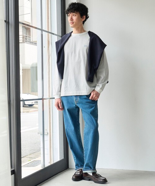 PENNEYS(ぺニーズ)の「【吸水速乾、遮熱性、接触冷感、UVカット】Penneys × WELLTECT 別注細ボーダー長袖Tシャツ(Tシャツ/カットソー・メンズ・ホワイト/ブラック・S/M/L/XL)」の4枚目の写真