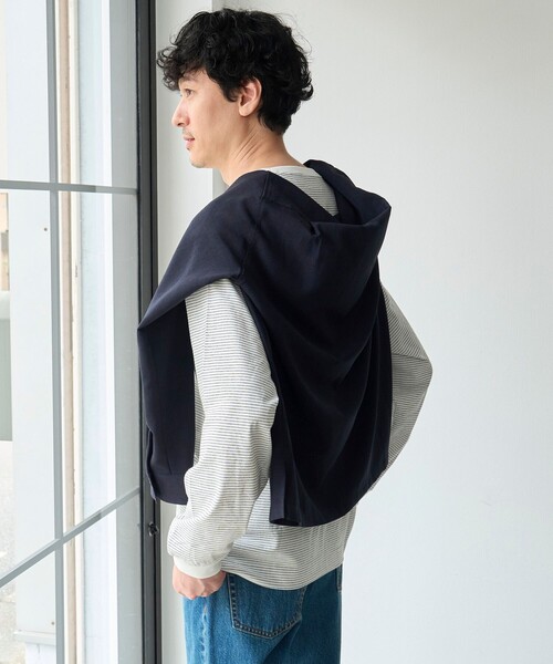 PENNEYS(ぺニーズ)の「【吸水速乾、遮熱性、接触冷感、UVカット】Penneys × WELLTECT 別注細ボーダー長袖Tシャツ(Tシャツ/カットソー・メンズ・ホワイト/ブラック・S/M/L/XL)」の7枚目の写真