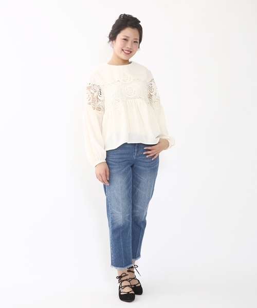 Chico(チコ)の「【who's who Chico】 レース切り替えブラウス(シャツ/ブラウス・レディース・ホワイト/アイボリー・FREE)」の6枚目の写真