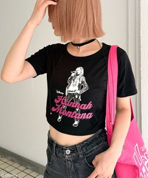 4GEEKs by SPIRALGIRL（フォーギークスバイスパイラルガール）の「【Disney】シークレット・アイドル ハンナ・モンタナ / ラメロゴちびTシャツ（Tシャツ/カットソー）」
