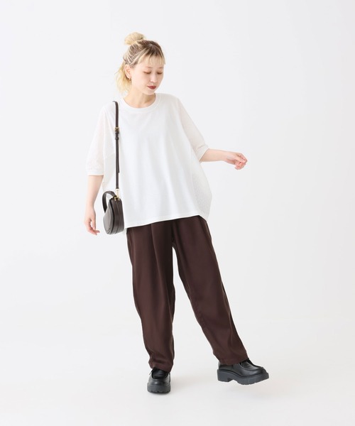 HEART MARKET(ハートマーケット)の「レース切替ドルマンプルオーバー(Tシャツ/カットソー・レディース・ブラック/カーキ/ホワイト/チャコール・FREE)」の13枚目の写真