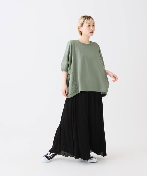 HEART MARKET(ハートマーケット)の「レース切替ドルマンプルオーバー(Tシャツ/カットソー・レディース・ブラック/カーキ/ホワイト/チャコール・FREE)」の19枚目の写真