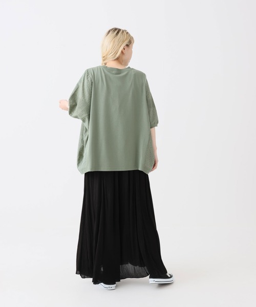 HEART MARKET(ハートマーケット)の「レース切替ドルマンプルオーバー(Tシャツ/カットソー・レディース・ブラック/カーキ/ホワイト/チャコール・FREE)」の21枚目の写真
