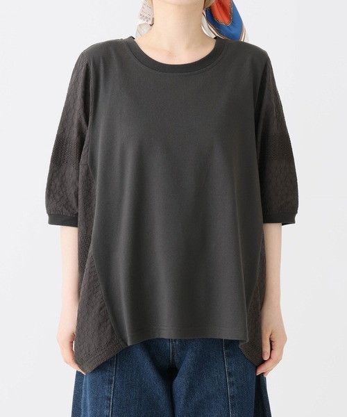 HEART MARKET(ハートマーケット)の「レース切替ドルマンプルオーバー(Tシャツ/カットソー・レディース・ブラック/カーキ/ホワイト/チャコール・FREE)」の11枚目の写真