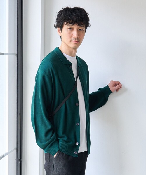 coen（コーエン）の「Penneys（ぺニーズ）別注ワンポイントポロ衿ニットカーディガン（カーディガン/ボレロ・メンズ・ロイヤルブルー/パープル/ダークグリーン・S/XL/L/M）」の7枚目の写真