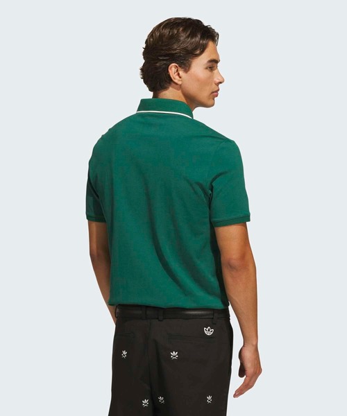 adidas(アディダス)の「ツイストニット ワンポイントロゴ 半袖ポロ【adidas Golf/アディダスゴルフ】(ポロシャツ・メンズ・グリーン系その他3・X-LARGE/SMALL/LARGE/3XL/XX-LARGE)」の2枚目の写真
