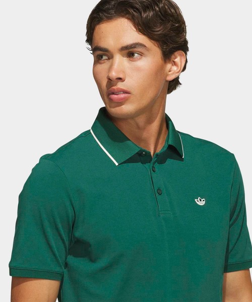adidas(アディダス)の「ツイストニット ワンポイントロゴ 半袖ポロ【adidas Golf/アディダスゴルフ】(ポロシャツ・メンズ・グリーン系その他3・X-LARGE/SMALL/LARGE/3XL/XX-LARGE)」の3枚目の写真
