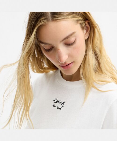 COACH（コーチ）の「キャップ スリーブ ボックス クルーネック Tシャツ（Tシャツ/カットソー・レディース・ホワイト系その他・LARGE/MEDIUM/SMALL/X-SMALL）」の4枚目の写真