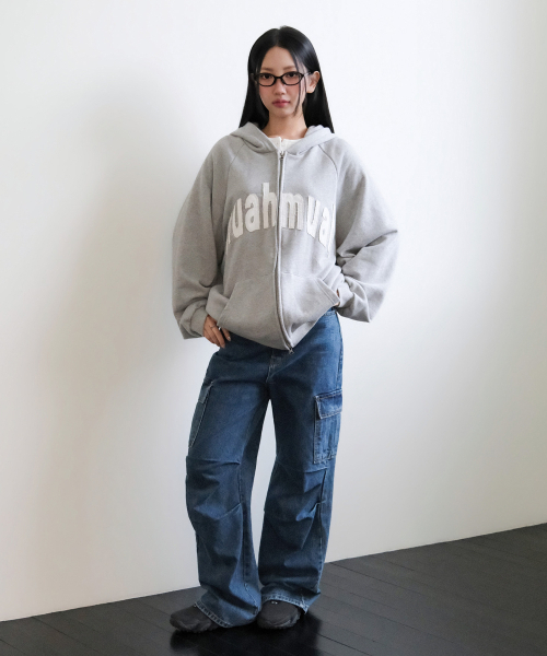 muahmuah（ムーアムーア）の「ヴィンテージ アップリケ MUAH フードジップアップ [グレー]（パーカー・レディース・その他・FREE）」の16枚目の写真