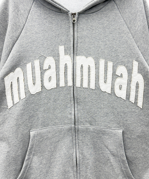 muahmuah（ムーアムーア）の「ヴィンテージ アップリケ MUAH フードジップアップ [グレー]（パーカー・レディース・その他・FREE）」の15枚目の写真