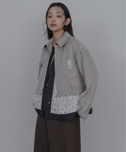 Eimee Law（エイミーロウ）の「レイヤード アウトポケットジャケット&キルトジレ（その他アウター・レディース・ベージュ/ブラウン/チャコールグレー・FREE）」の6枚目の写真