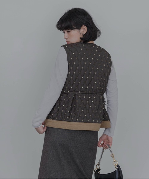 Eimee Law（エイミーロウ）の「レイヤード アウトポケットジャケット&キルトジレ（その他アウター・レディース・ベージュ/ブラウン/チャコールグレー・FREE）」の11枚目の写真