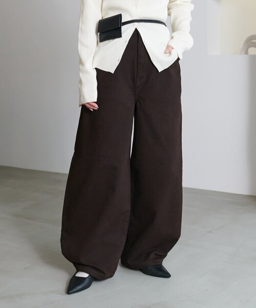 DISCOAT（ディスコート）の「2WAYツイルボリュームパンツ（その他パンツ・レディース・ブラウン/ベージュ・MEDIUM/LARGE）」の4枚目の写真