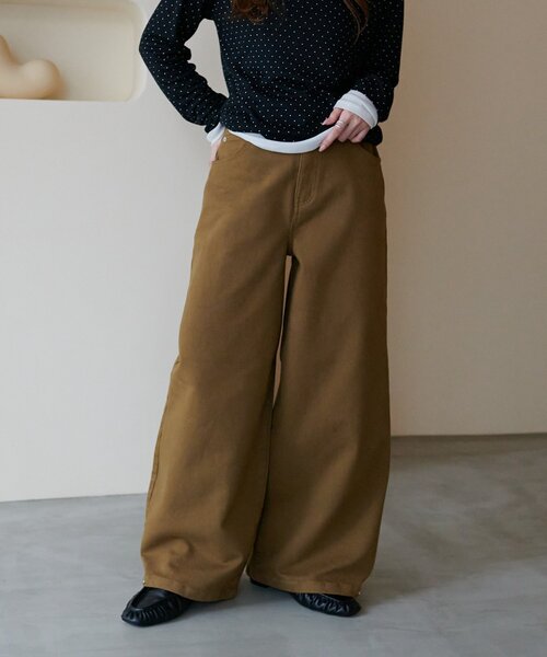 DISCOAT（ディスコート）の「2WAYツイルボリュームパンツ（その他パンツ・レディース・ブラウン/ベージュ・MEDIUM/LARGE）」の13枚目の写真