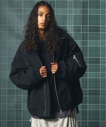 《UNISEX》【Italian Dead Stock Fabric】プライムオーバースタンドリブブルゾン/Prime-Over Stand-collar Rib Blouson【MAISON SPECIAL/メゾンスペシャル】