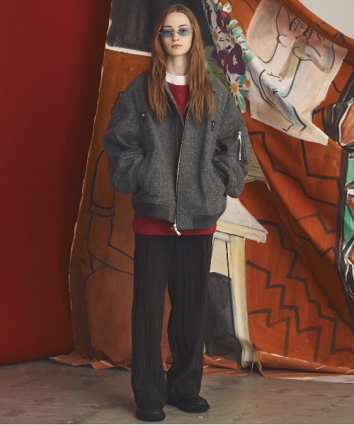 MAISON SPECIAL(メゾンスペシャル)の「《UNISEX》【Italian Dead Stock Fabric】プライムオーバースタンドリブブルゾン/Prime-Over Stand-collar Rib Blouson【MAISON SPECIAL/メゾンスペシャル】(ブルゾン・メンズ・ブラック/グレイッシュベージュ/オレンジ/グレー・1/0/2)」の6枚目の写真