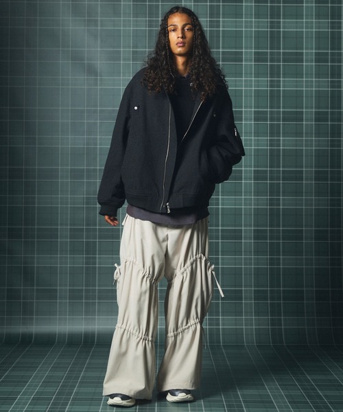 MAISON SPECIAL(メゾンスペシャル)の「《UNISEX》【Italian Dead Stock Fabric】プライムオーバースタンドリブブルゾン/Prime-Over Stand-collar Rib Blouson【MAISON SPECIAL/メゾンスペシャル】(ブルゾン・メンズ・ブラック/グレイッシュベージュ/オレンジ/グレー・1/0/2)」の5枚目の写真