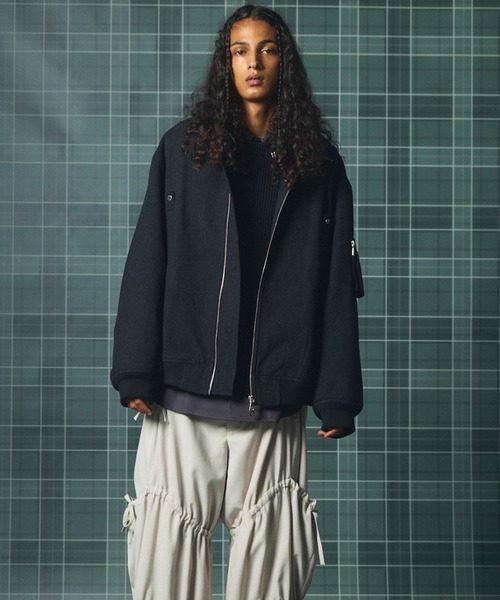 MAISON SPECIAL(メゾンスペシャル)の「《UNISEX》【Italian Dead Stock Fabric】プライムオーバースタンドリブブルゾン/Prime-Over Stand-collar Rib Blouson【MAISON SPECIAL/メゾンスペシャル】(ブルゾン・メンズ・ブラック/グレイッシュベージュ/オレンジ/グレー・1/0/2)」の9枚目の写真