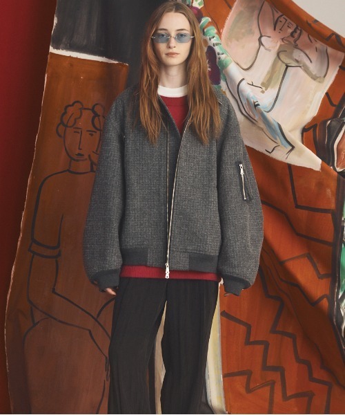 MAISON SPECIAL(メゾンスペシャル)の「《UNISEX》【Italian Dead Stock Fabric】プライムオーバースタンドリブブルゾン/Prime-Over Stand-collar Rib Blouson【MAISON SPECIAL/メゾンスペシャル】(ブルゾン・メンズ・ブラック/グレイッシュベージュ/オレンジ/グレー・1/0/2)」の12枚目の写真