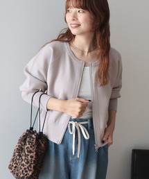 AMERICAN HOLIC | 【WEB限定】【バイパチ】WZIPショート丈ニットカーディガン(カーディガン/ボレロ)
