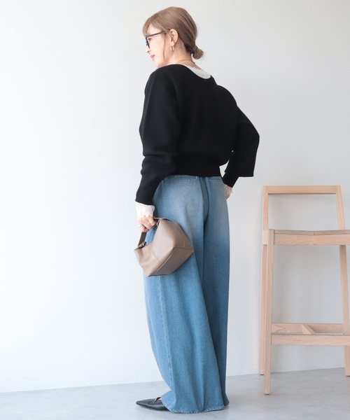 AMERICAN HOLIC(アメリカンホリック)の「【WEB限定】【バイパチ】WZIPショート丈ニットカーディガン(カーディガン/ボレロ・レディース・グレイッシュベージュ/ブラウン/ブラック・FREE)」の5枚目の写真