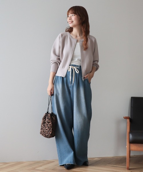 AMERICAN HOLIC(アメリカンホリック)の「【WEB限定】【バイパチ】WZIPショート丈ニットカーディガン(カーディガン/ボレロ・レディース・グレイッシュベージュ/ブラウン/ブラック・FREE)」の20枚目の写真