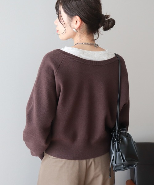 AMERICAN HOLIC(アメリカンホリック)の「【WEB限定】【バイパチ】WZIPショート丈ニットカーディガン(カーディガン/ボレロ・レディース・グレイッシュベージュ/ブラウン/ブラック・FREE)」の11枚目の写真