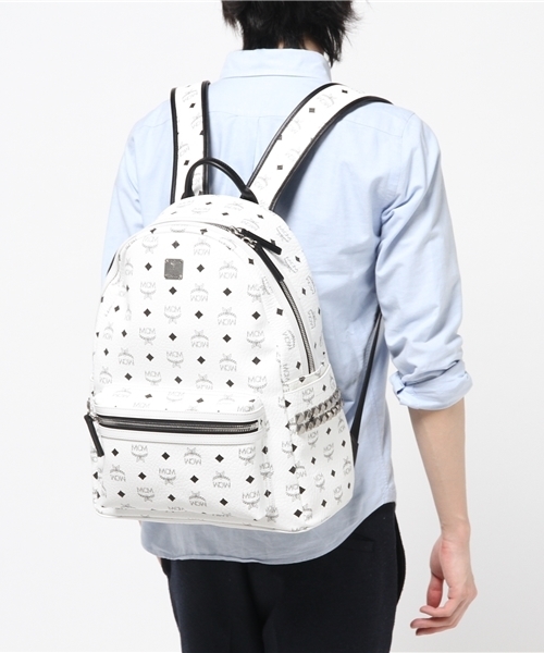 MCM（エムシーエム）の「【MCM】BACK PACK MEDIUM STARK（バックパック/リュック・メンズ・ブラック/ホワイト・FREE）」の8枚目の写真
