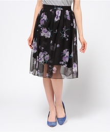 31 Sons de mode | オーガンジーフラワープリントタックスカート(スカート)