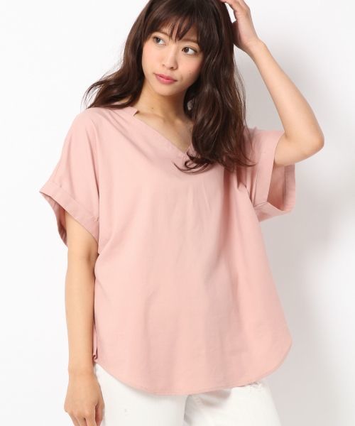 Heather（ヘザー）の「ボリュームVネックプルオーバー  716290（シャツ/ブラウス・レディース・カーキ/ライトピンク/アイボリー・FREE）」の3枚目の写真