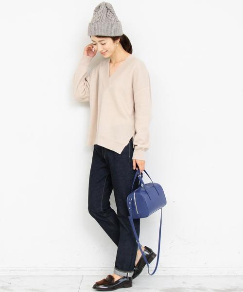 BEAUTY&YOUTH UNITED ARROWS(ビューティーアンドユースユナイテッドアローズ)の「BY∴ フェルトVネックニット◆(ニット/セーター・レディース・グレー/ナチュラル/ライトブルー・FREE)」の5枚目の写真