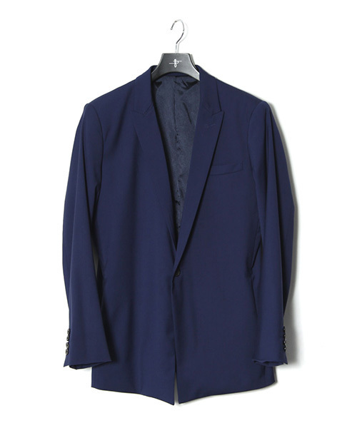 NO ID.（ノーアイディ）の「mj4503-TRｽﾄﾚｯﾁﾋﾟｰｸﾄﾞﾗﾍﾟﾙ1B-JKT ｼﾞｬｹｯﾄ（テーラードジャケット・メンズ・ネイビー/グレー/ブラック・3/2/1）」の7枚目の写真