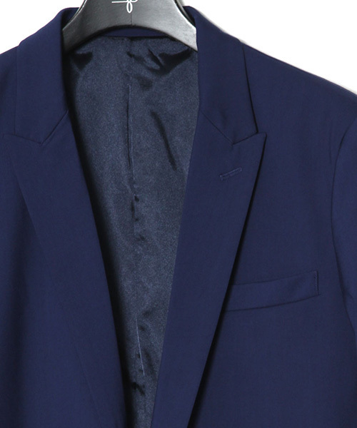 NO ID.（ノーアイディ）の「mj4503-TRｽﾄﾚｯﾁﾋﾟｰｸﾄﾞﾗﾍﾟﾙ1B-JKT ｼﾞｬｹｯﾄ（テーラードジャケット・メンズ・ネイビー/グレー/ブラック・3/2/1）」の9枚目の写真