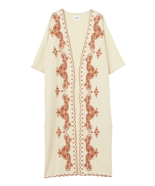 MURUA（ムルーア）の「ｆｌｏｗｅｒカットワークガウン（その他アウター・レディース・アイボリー/ブラック/オレンジ/イエロー・FREE）」の7枚目の写真