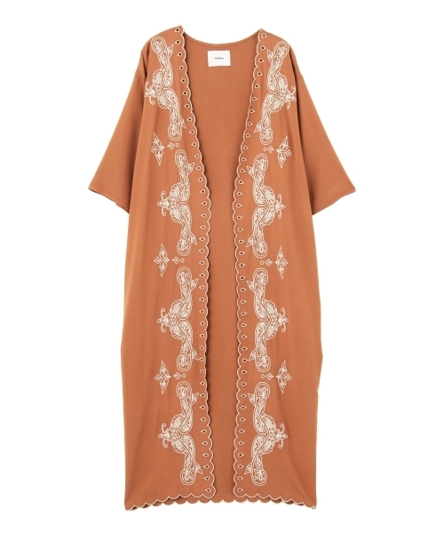 MURUA（ムルーア）の「ｆｌｏｗｅｒカットワークガウン（その他アウター・レディース・アイボリー/ブラック/オレンジ/イエロー・FREE）」の8枚目の写真