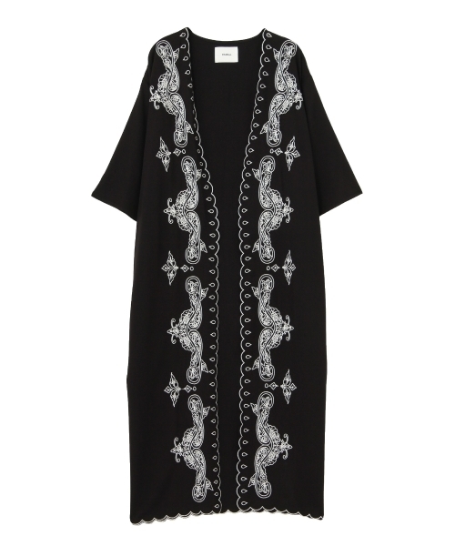 MURUA（ムルーア）の「ｆｌｏｗｅｒカットワークガウン（その他アウター・レディース・アイボリー/ブラック/オレンジ/イエロー・FREE）」の9枚目の写真